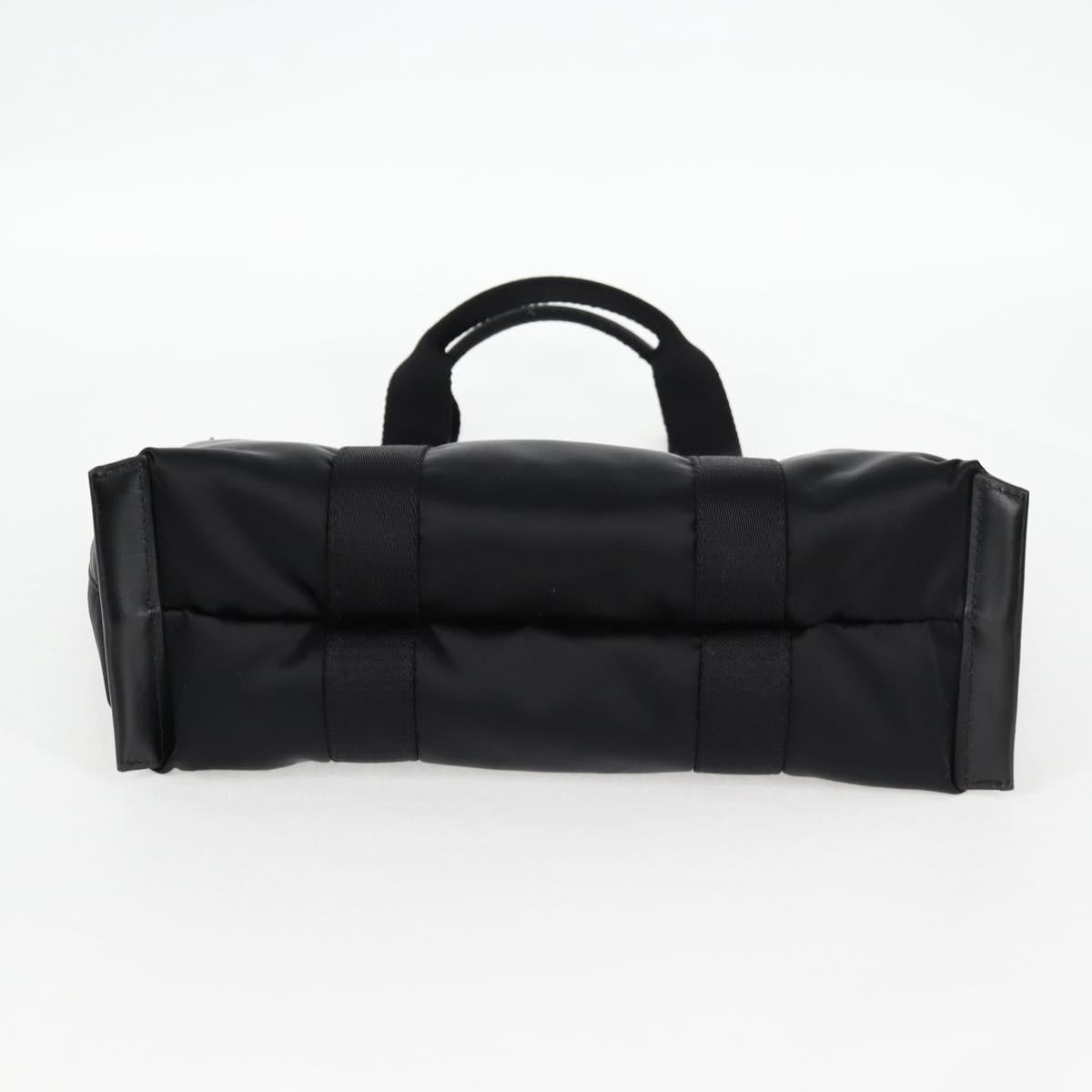 VERSACE Hand Bag Nylon 2way Black Gold Auth 118725V
