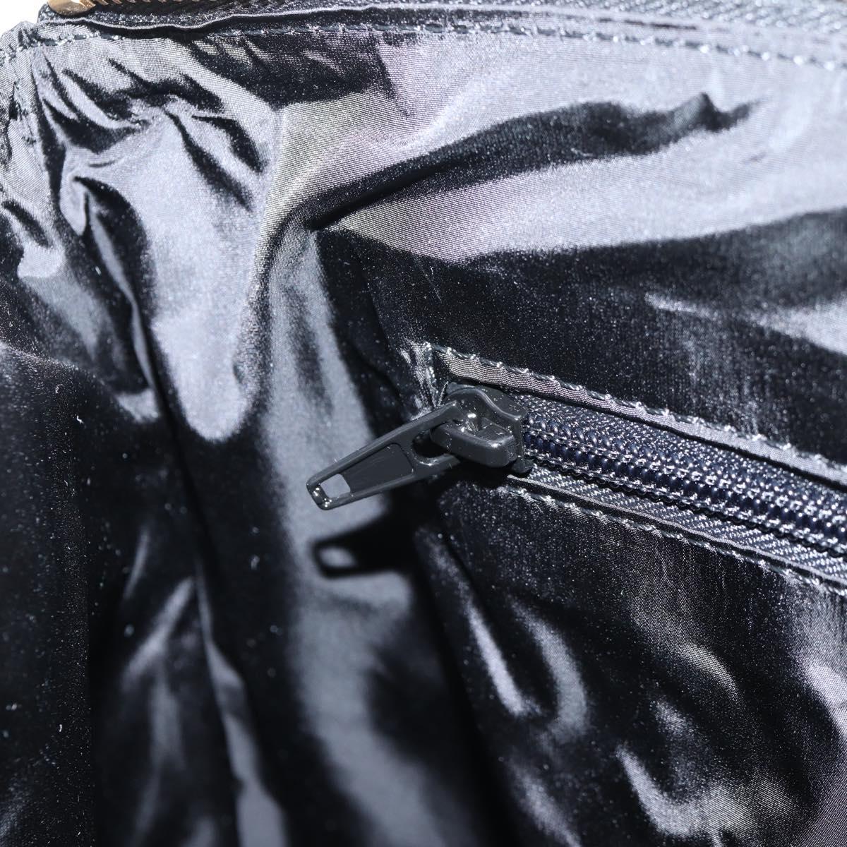 VERSACE Hand Bag Nylon 2way Black Gold Auth 118726V