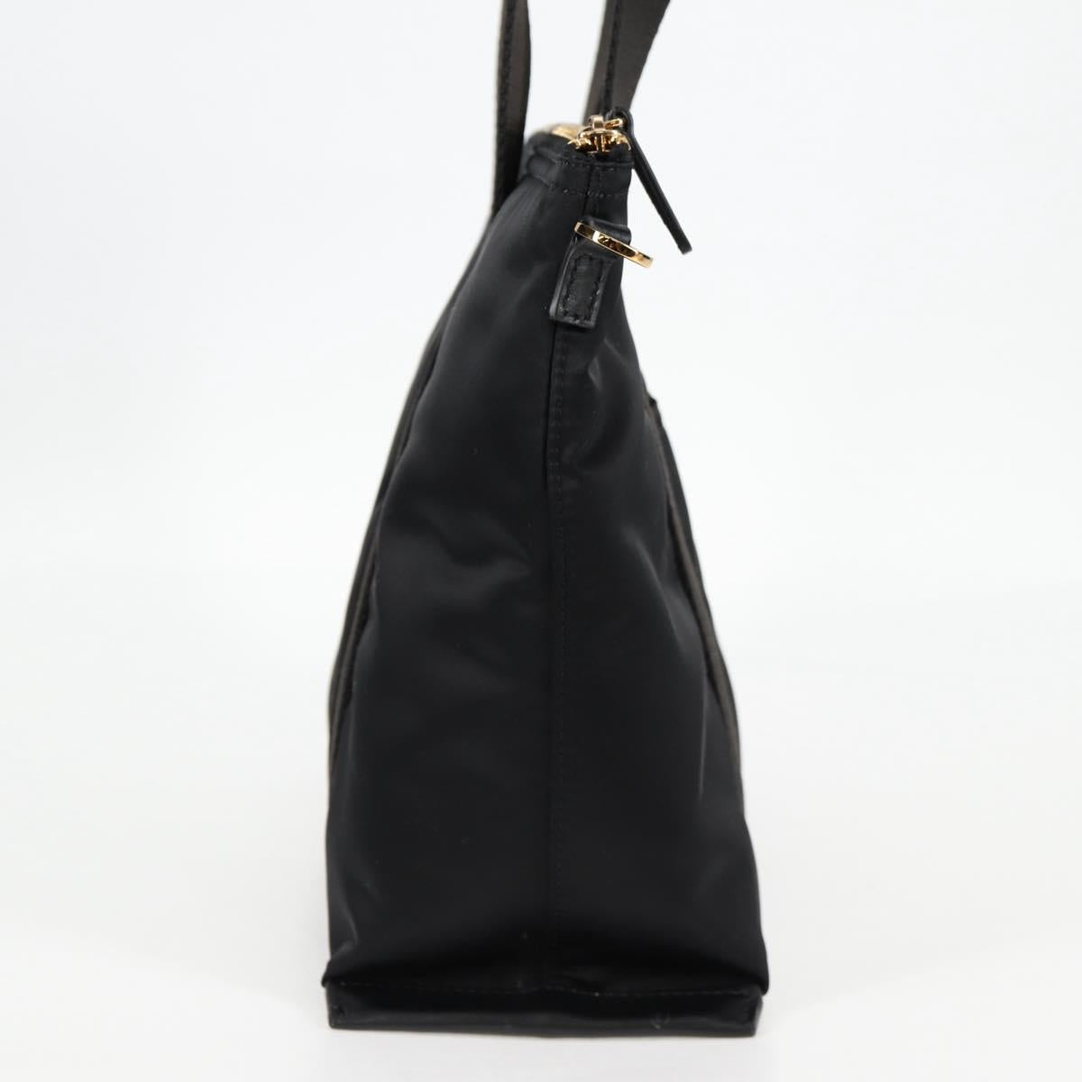 VERSACE Hand Bag Nylon 2way Black Gold Auth 118726V