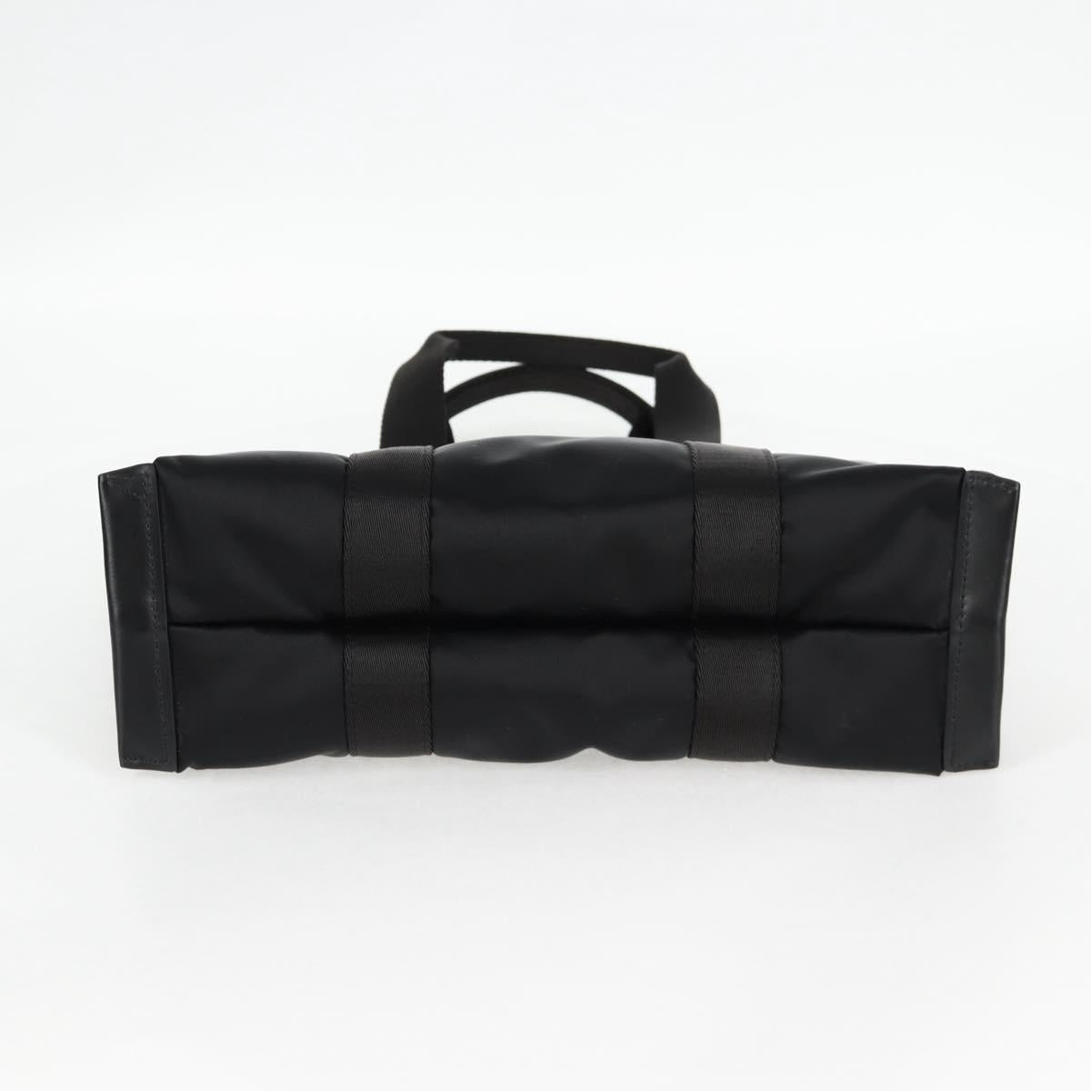 VERSACE Hand Bag Nylon 2way Black Gold Auth 118726V