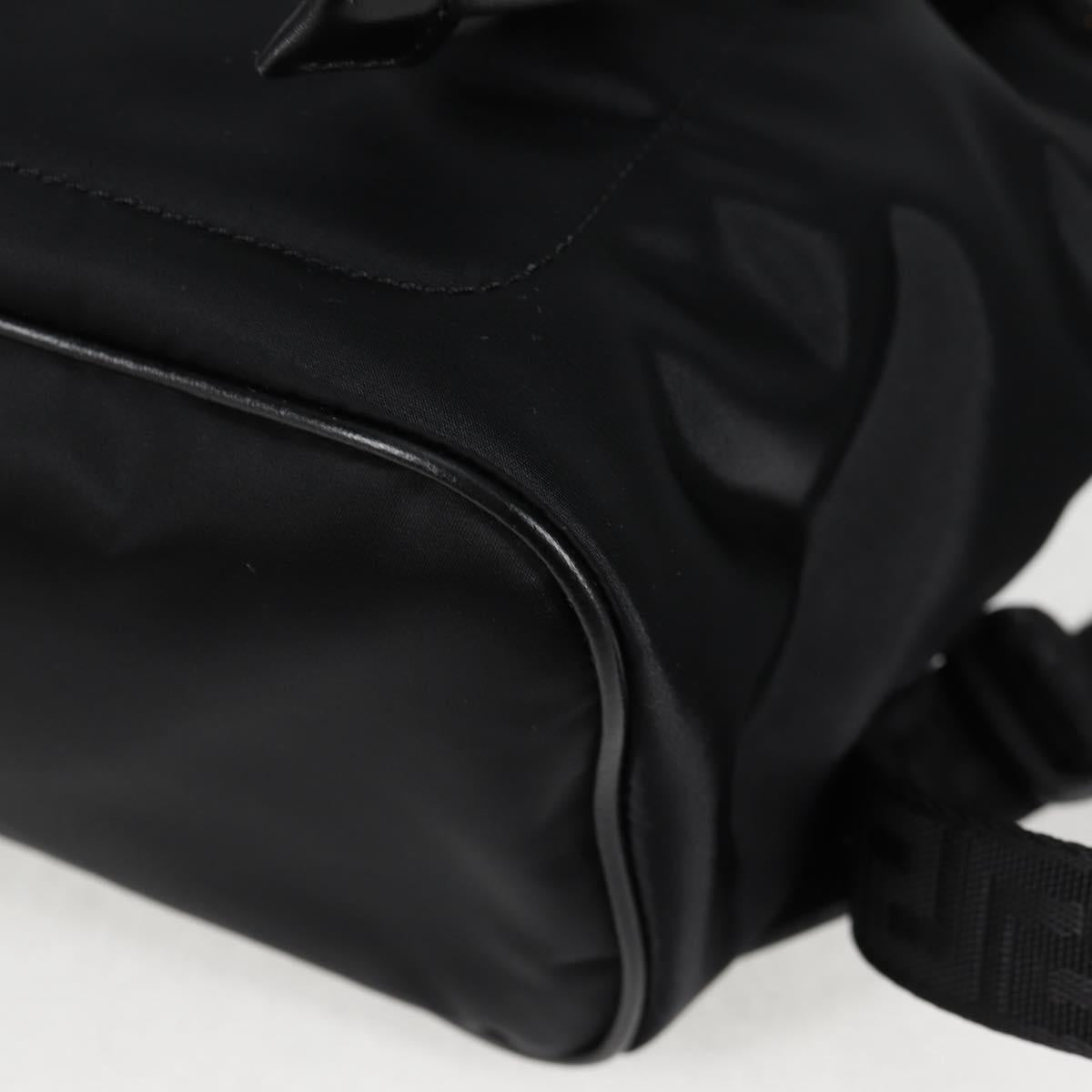 VERSACE Backpack Nylon Black Gold Auth 118728V