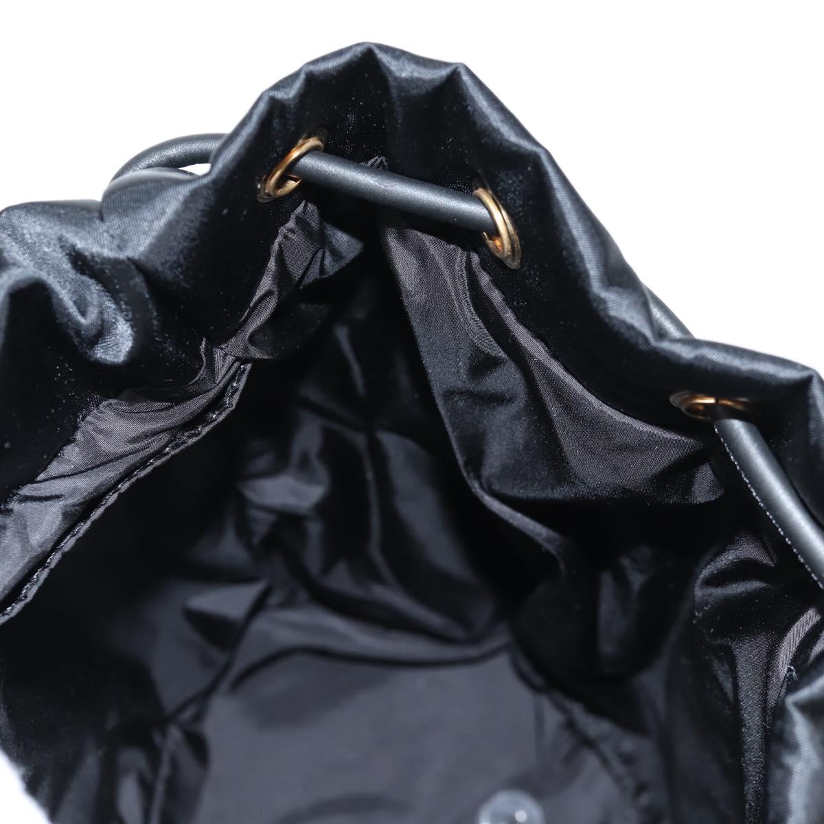 VERSACE Backpack Nylon Black Gold Auth 118728V