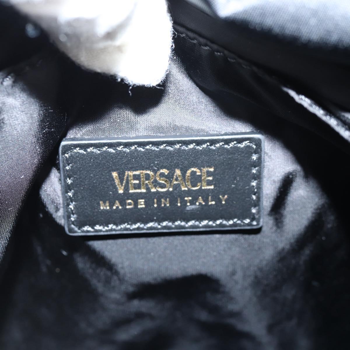 VERSACE Backpack Nylon Black Gold Auth 118729V
