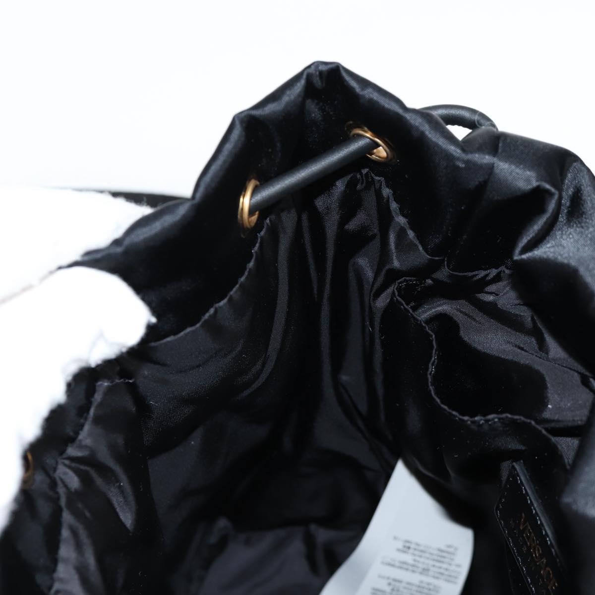 VERSACE Backpack Nylon Black Gold Auth 118729V