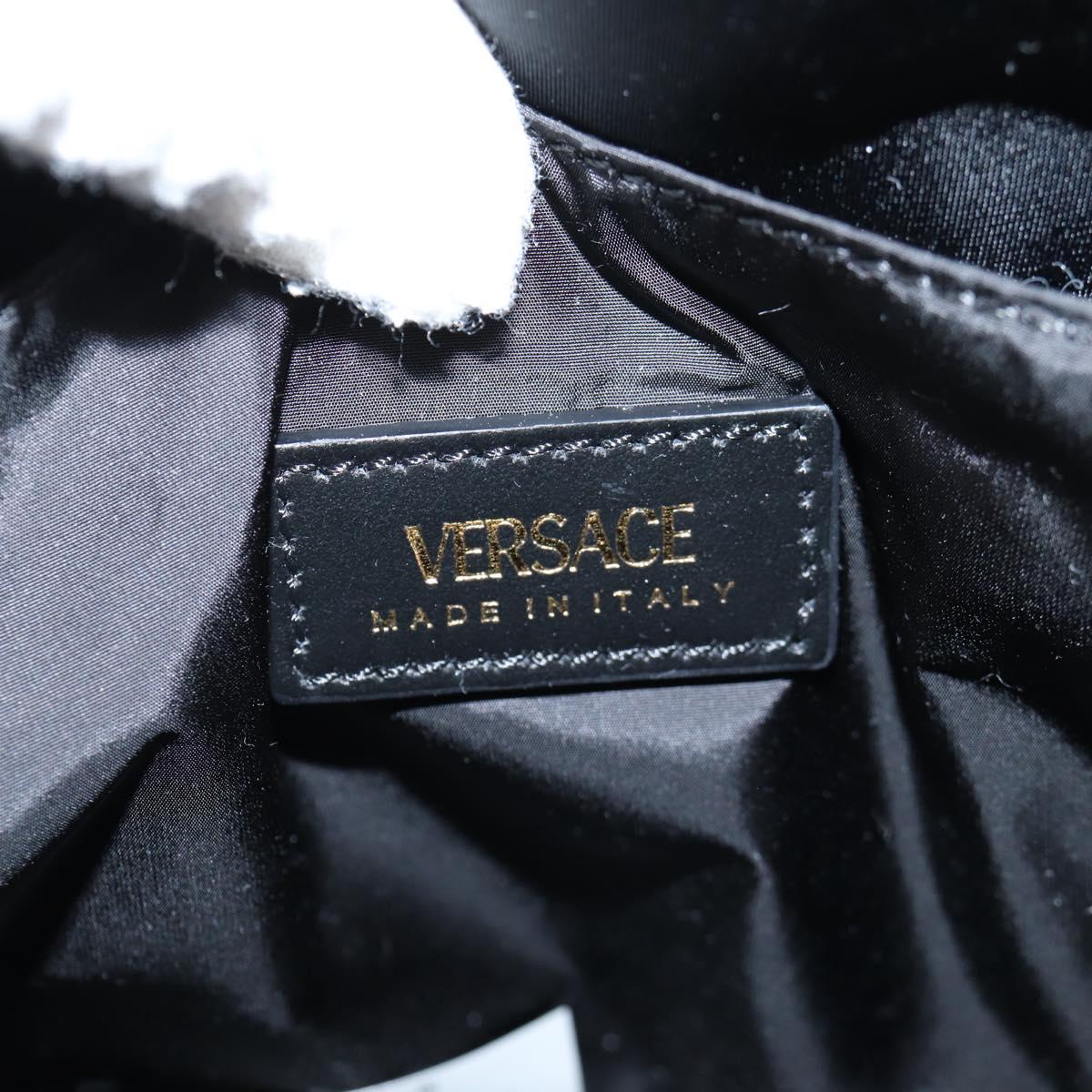 VERSACE Backpack Nylon Black Gold Auth 118730V