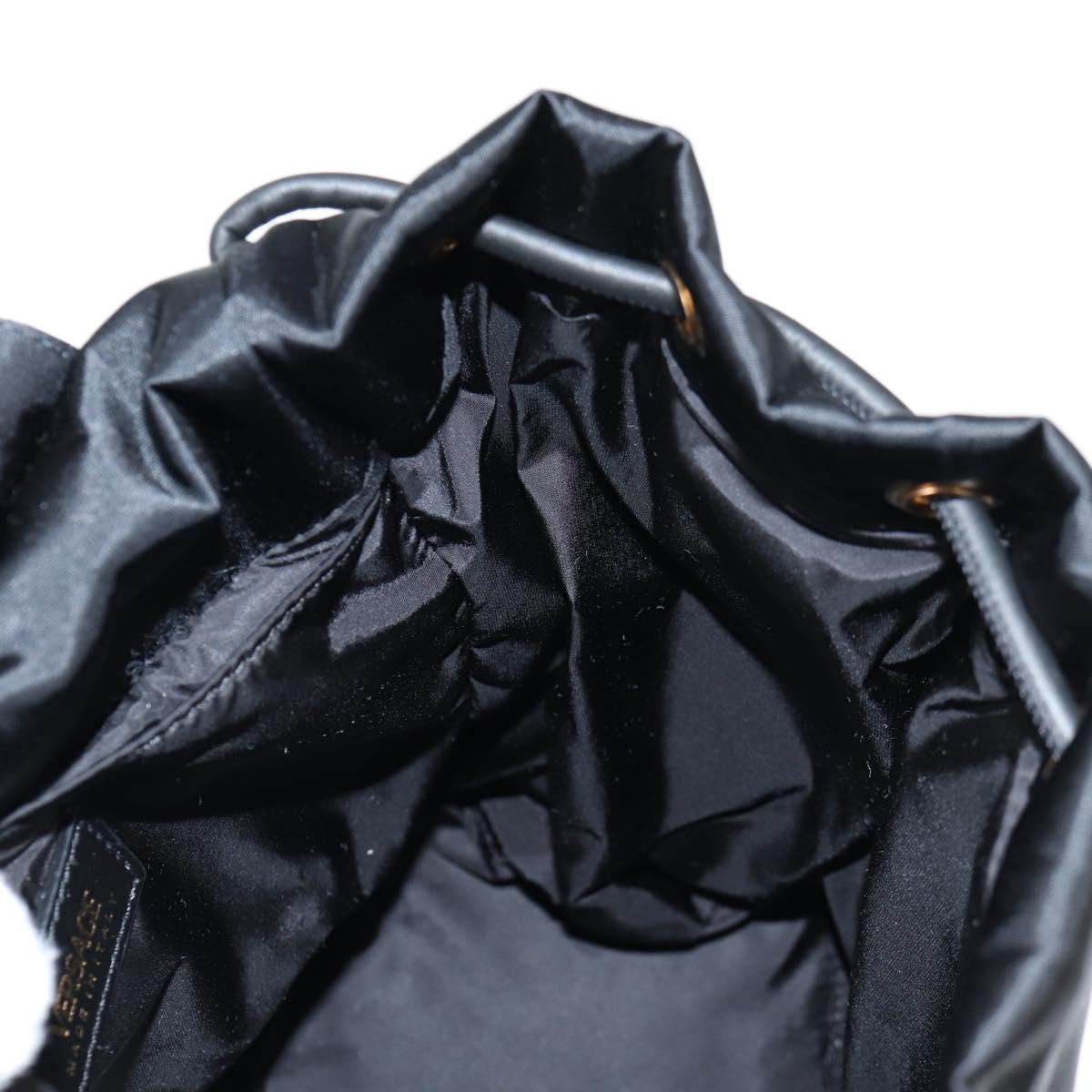 VERSACE Backpack Nylon Black Gold Auth 118730V