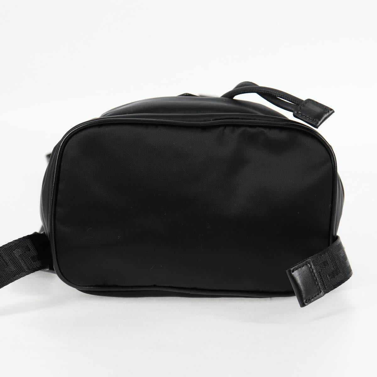 VERSACE Backpack Nylon Black Gold Auth 118731V