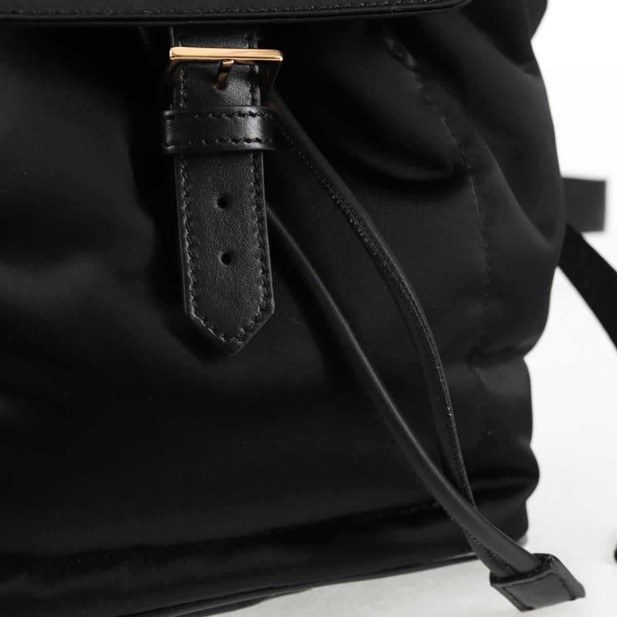VERSACE Backpack Nylon Black Gold Auth 118731V