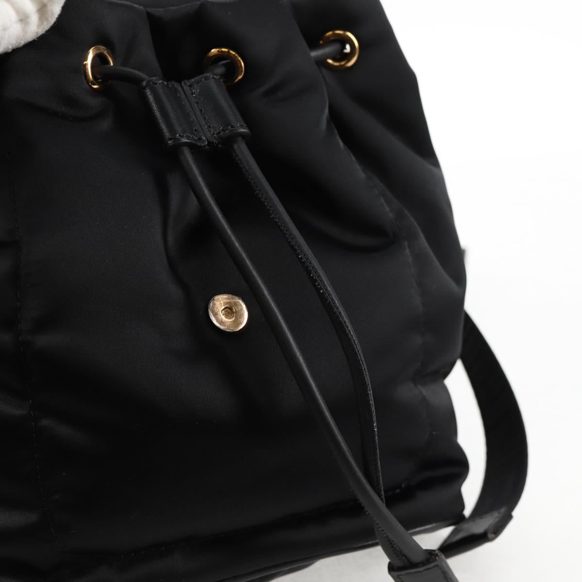 VERSACE Backpack Nylon Black Gold Auth 118731V