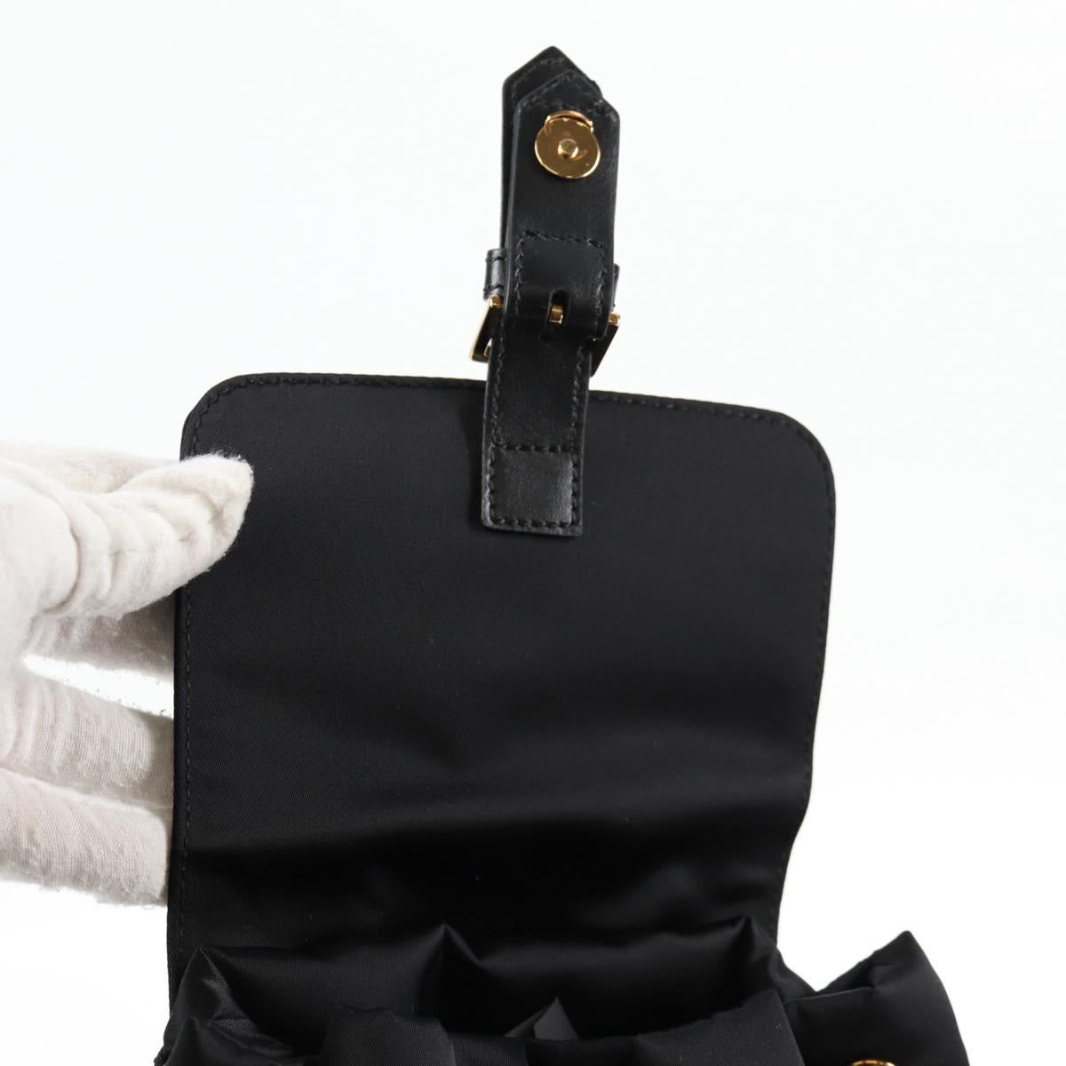 VERSACE Backpack Nylon Black Gold Auth 118731V