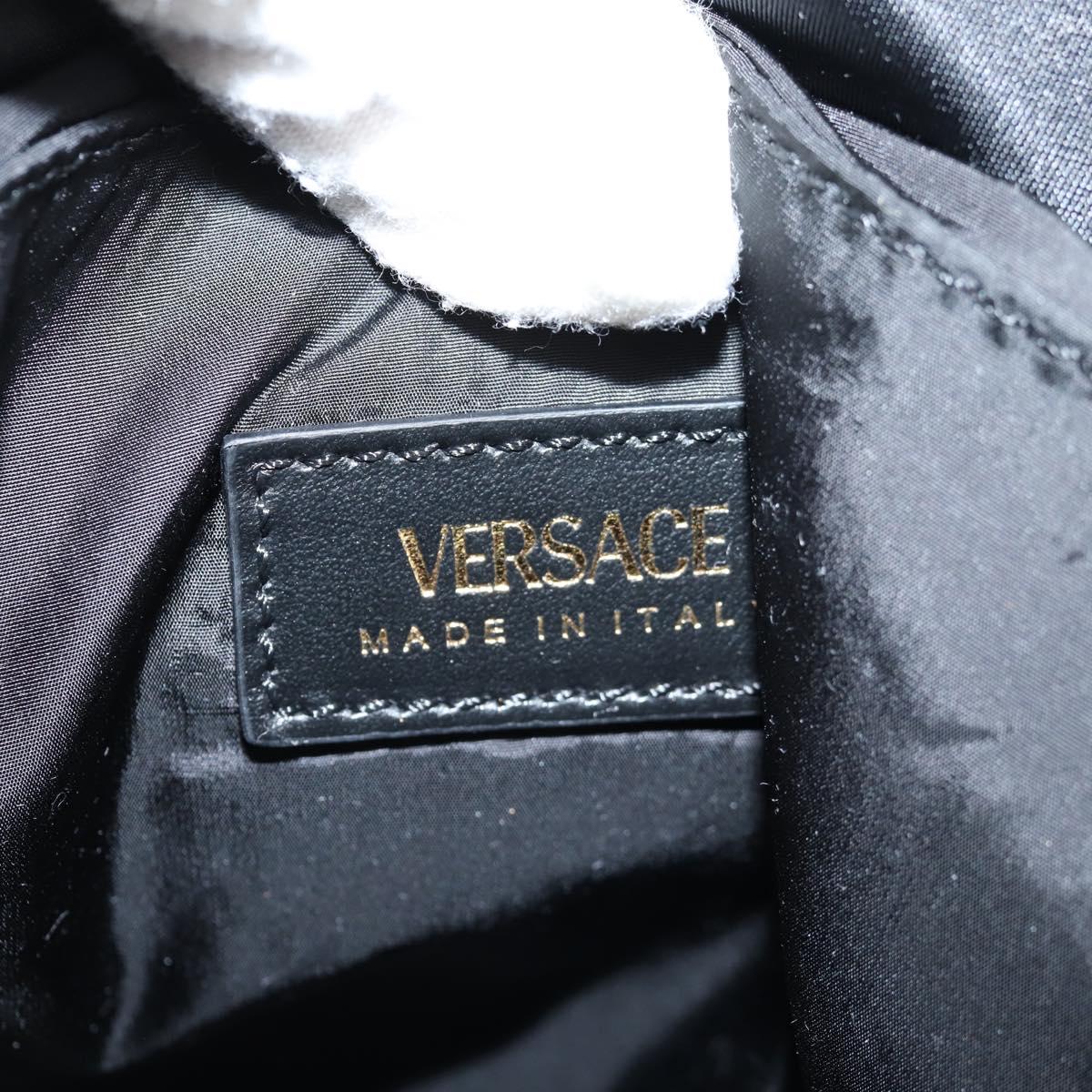 VERSACE Backpack Nylon Black Gold Auth 118733V