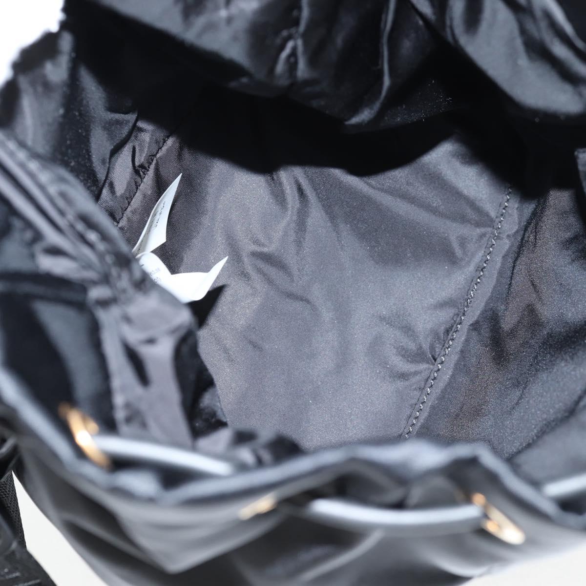 VERSACE Backpack Nylon Black Gold Auth 118733V
