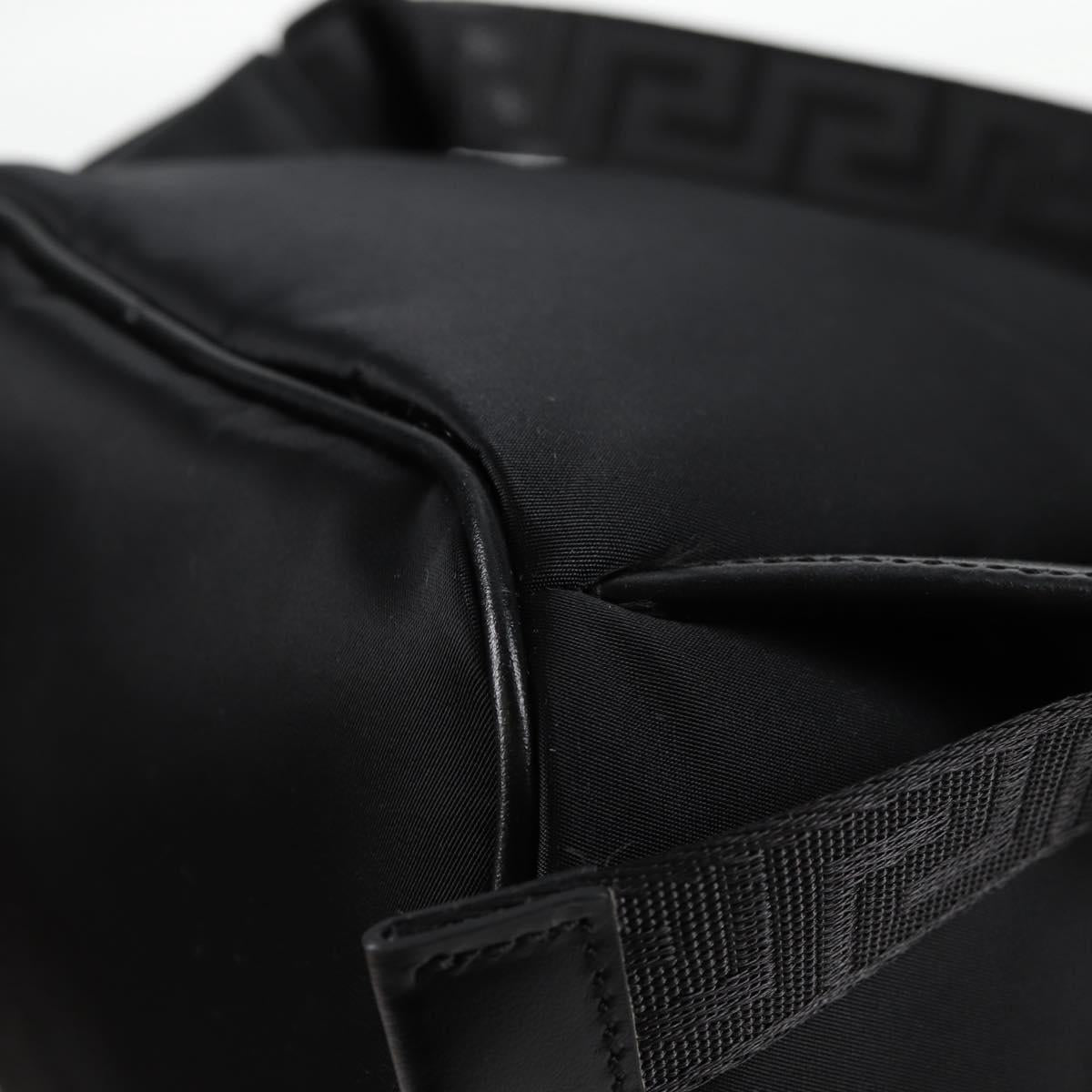 VERSACE Backpack Nylon Black Gold Auth 118734V