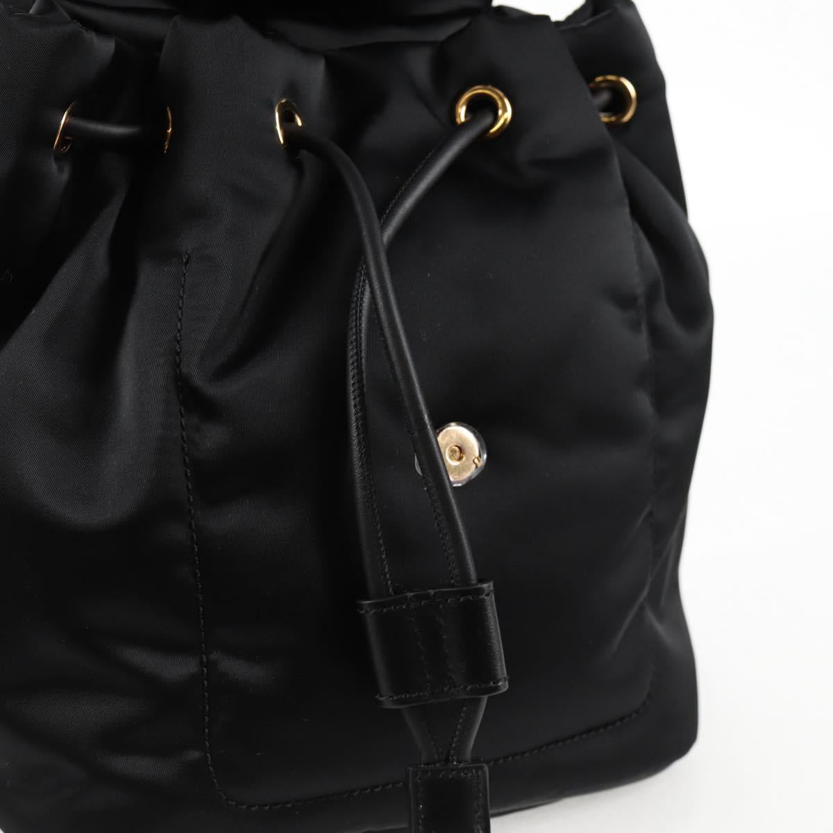 VERSACE Backpack Nylon Black Gold Auth 118734V