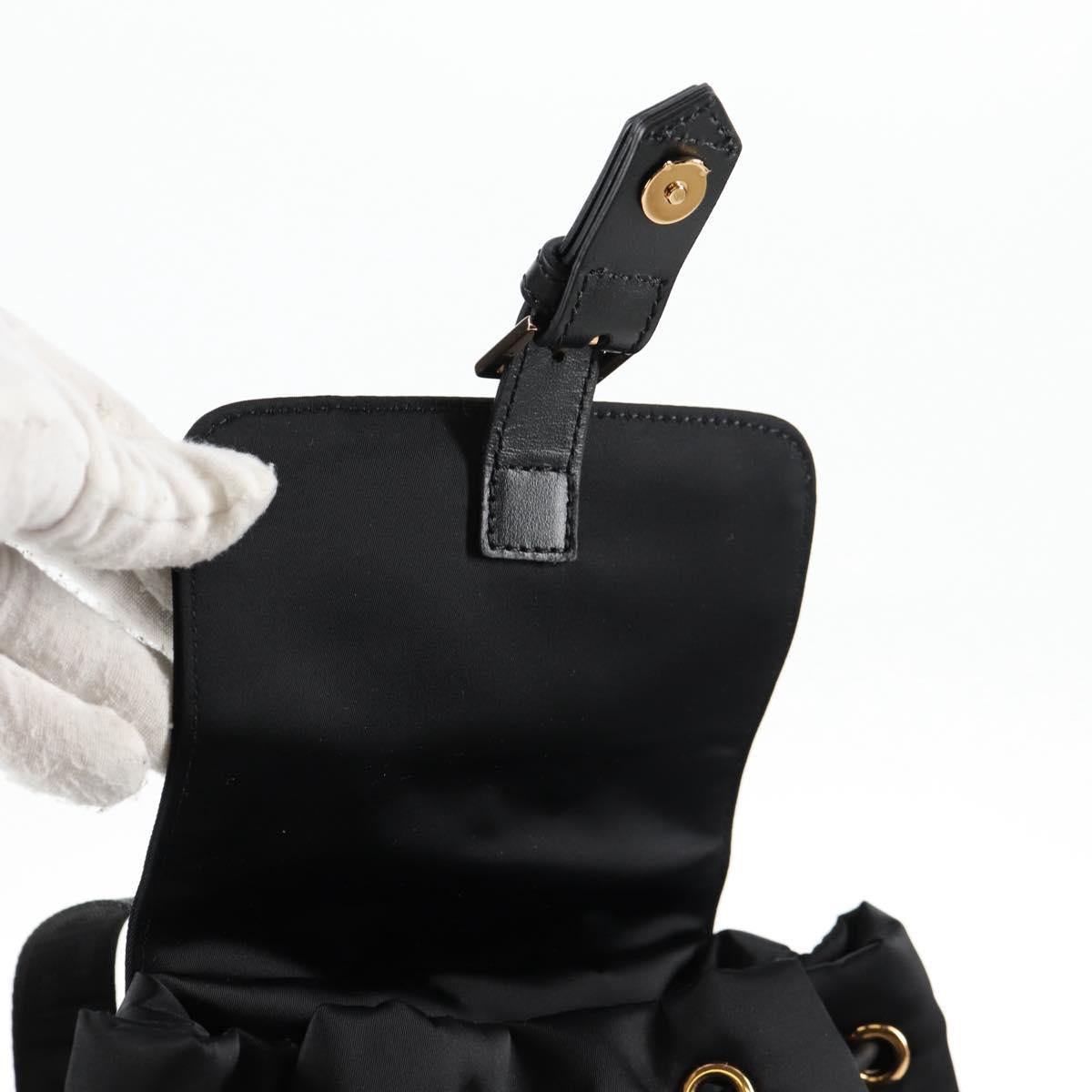 VERSACE Backpack Nylon Black Gold Auth 118734V