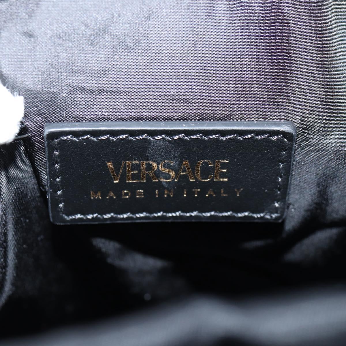 VERSACE Backpack Nylon Black Gold Auth 118734V