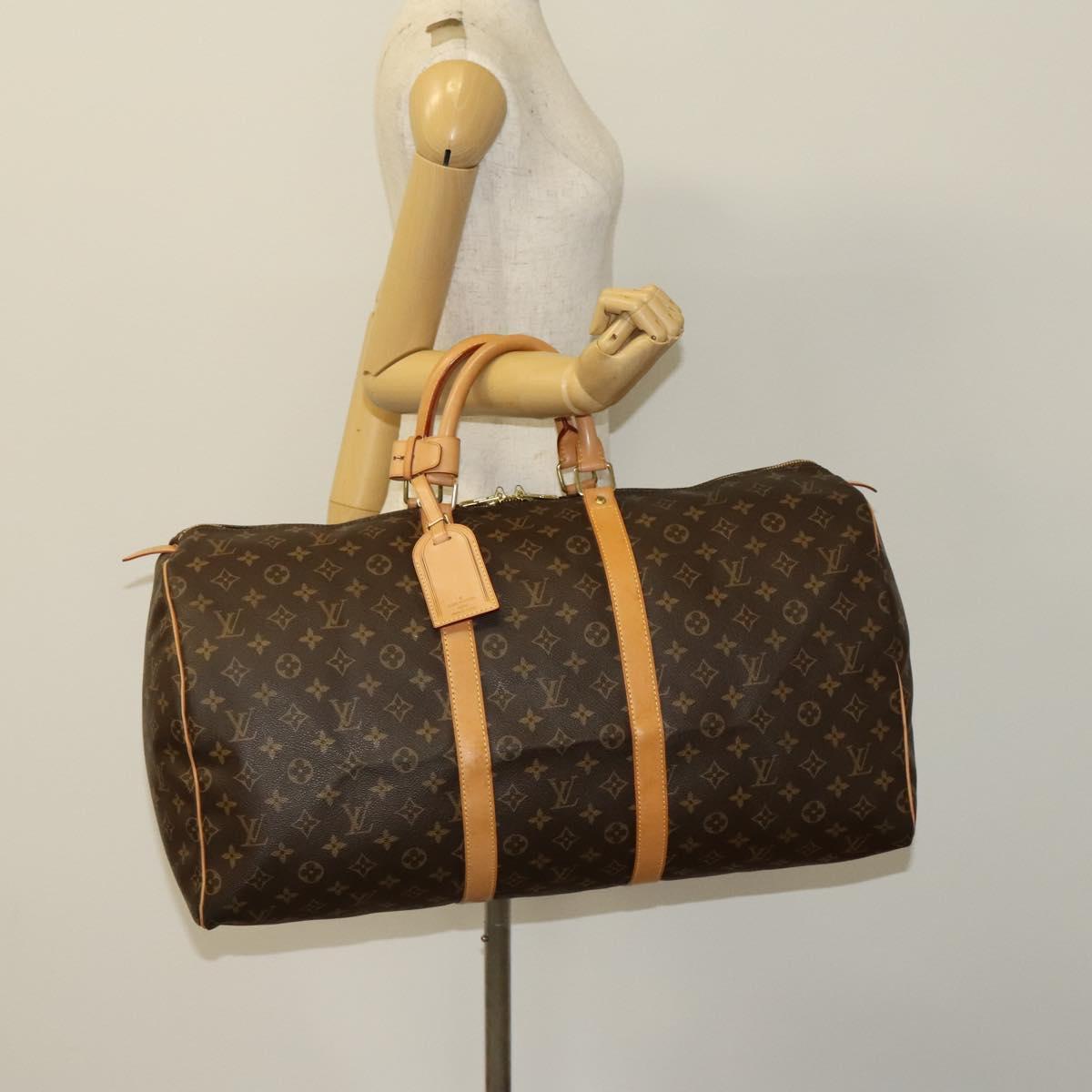 LOUIS VUITTON Monogram Keepall 55 Boston Bag M41424 LV Auth 118742V