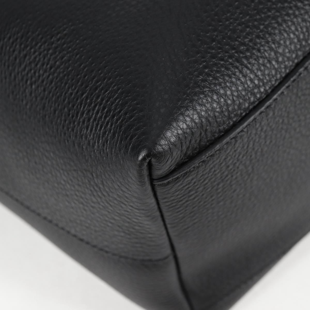 VERSACE Tote Bag Leather 2way Black Gold Auth 118750V