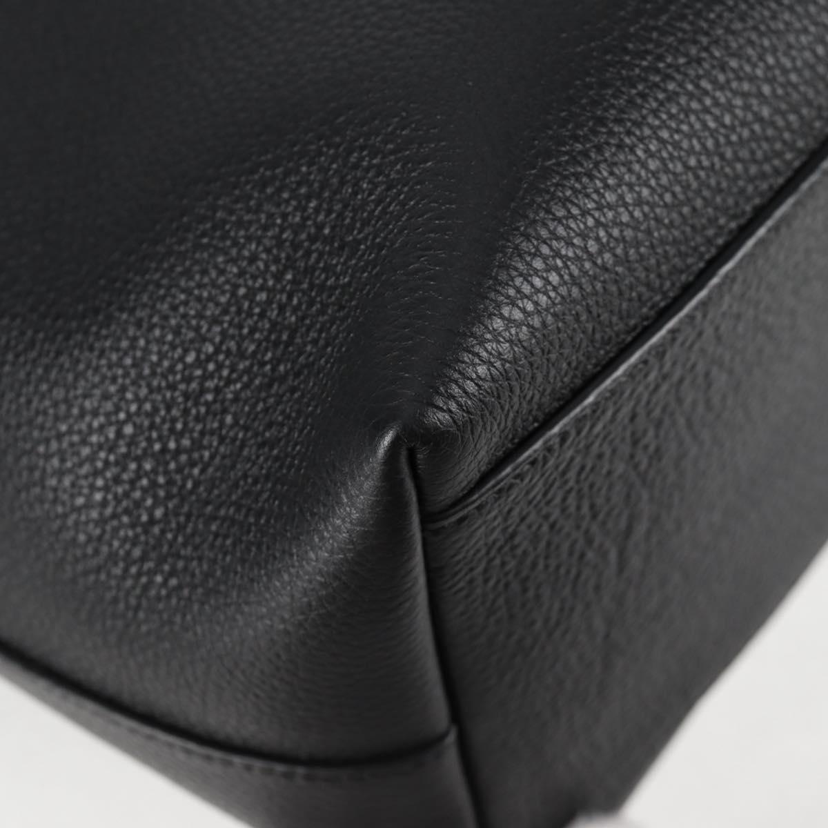VERSACE Tote Bag Leather 2way Black Gold Auth 118750V