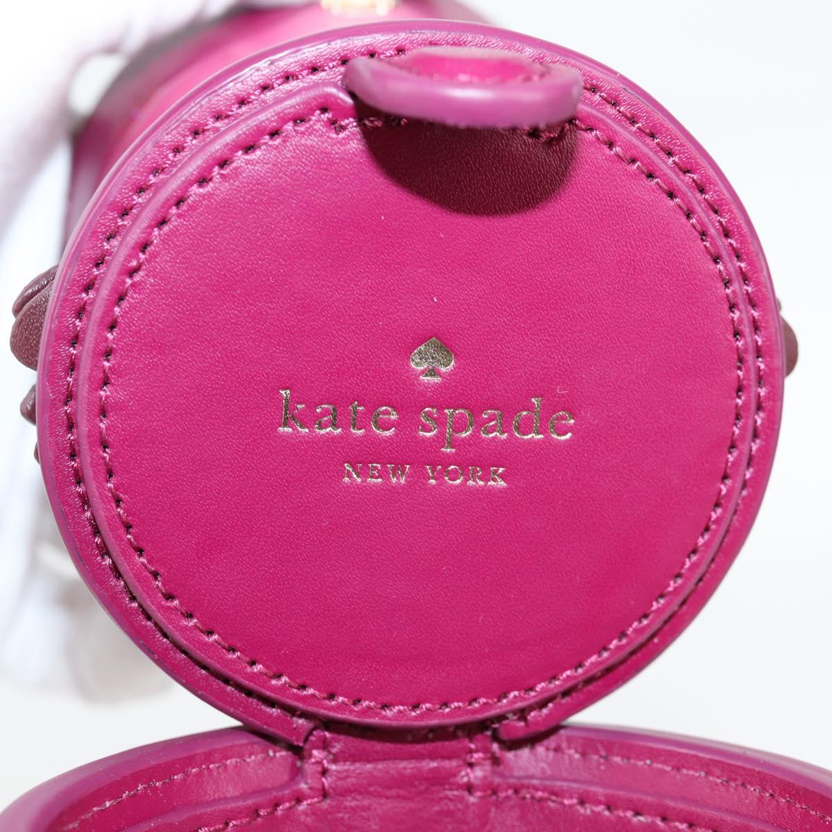kate spade Soldier Shoulder Bag Leather Purple Gold Auth 118754V