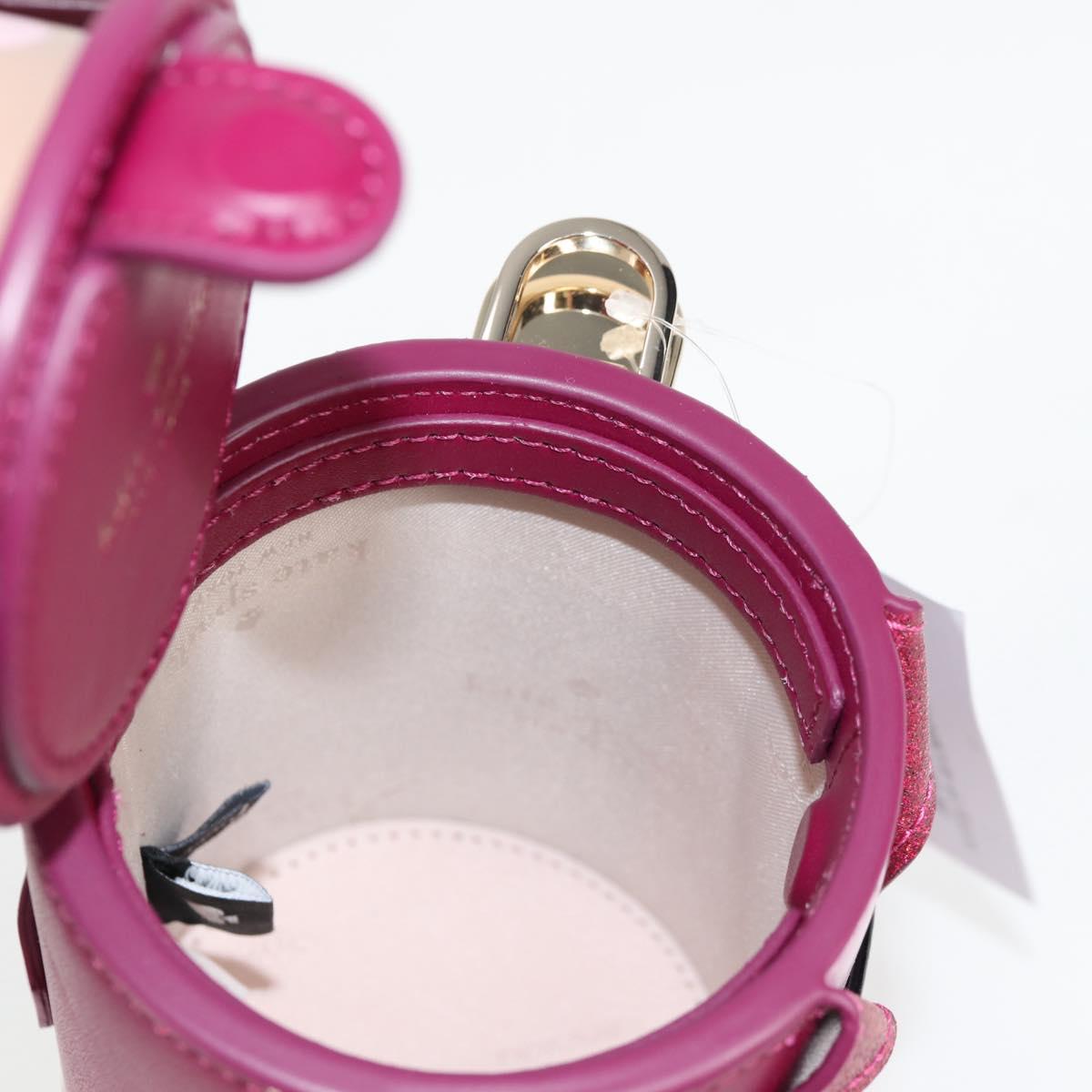 kate spade Soldier Shoulder Bag Leather Purple Gold Auth 118754V