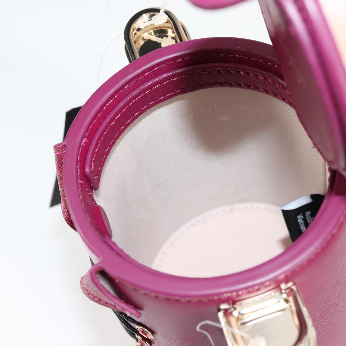kate spade Soldier Shoulder Bag Leather Purple Gold Auth 118754V