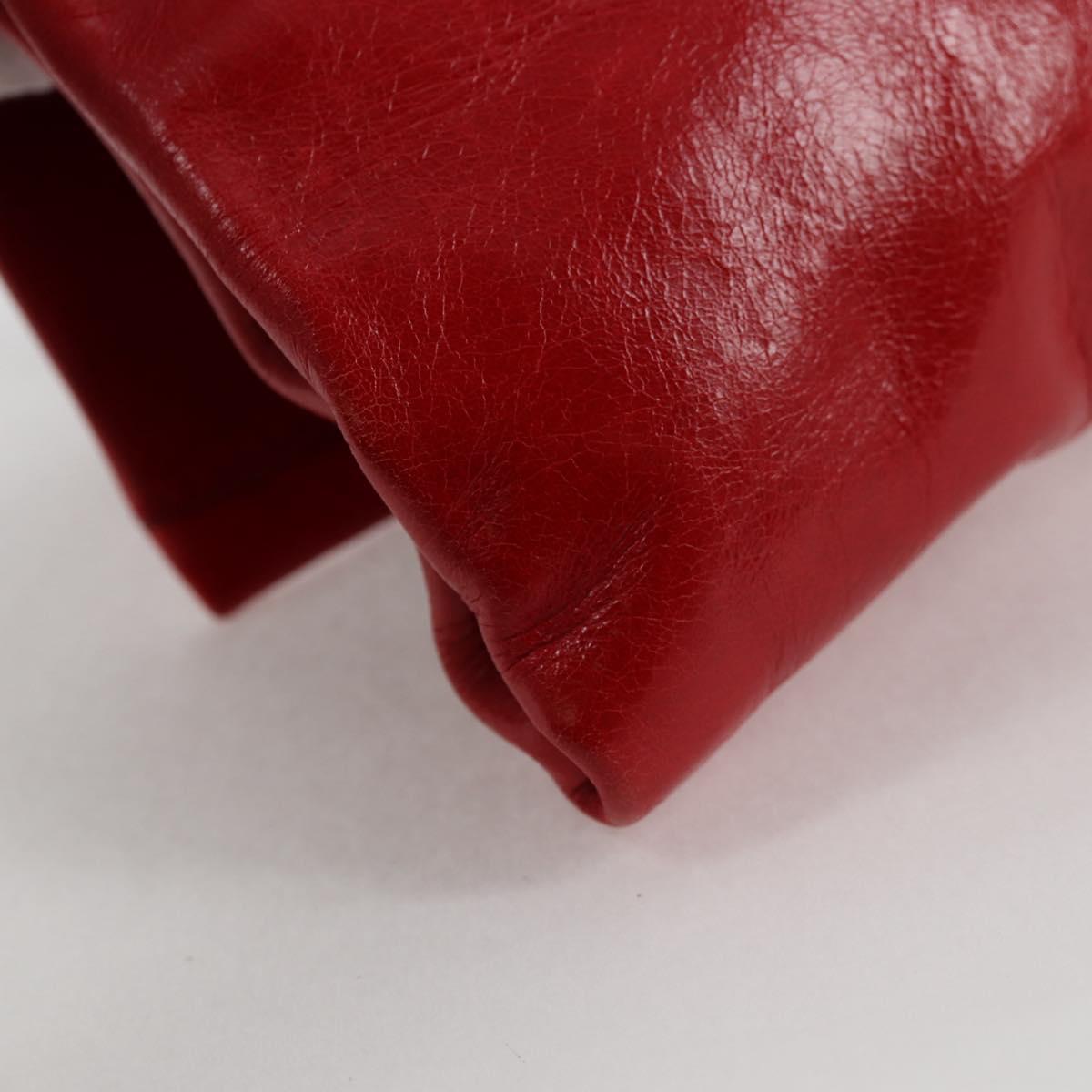 Miu Miu Chain Shoulder Bag Leather Red Auth 118770V