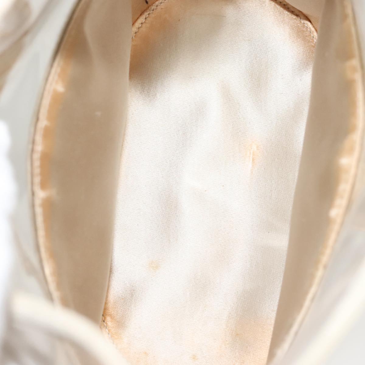 PRADA Hand Bag Vinyl Clear Beige Auth 118773