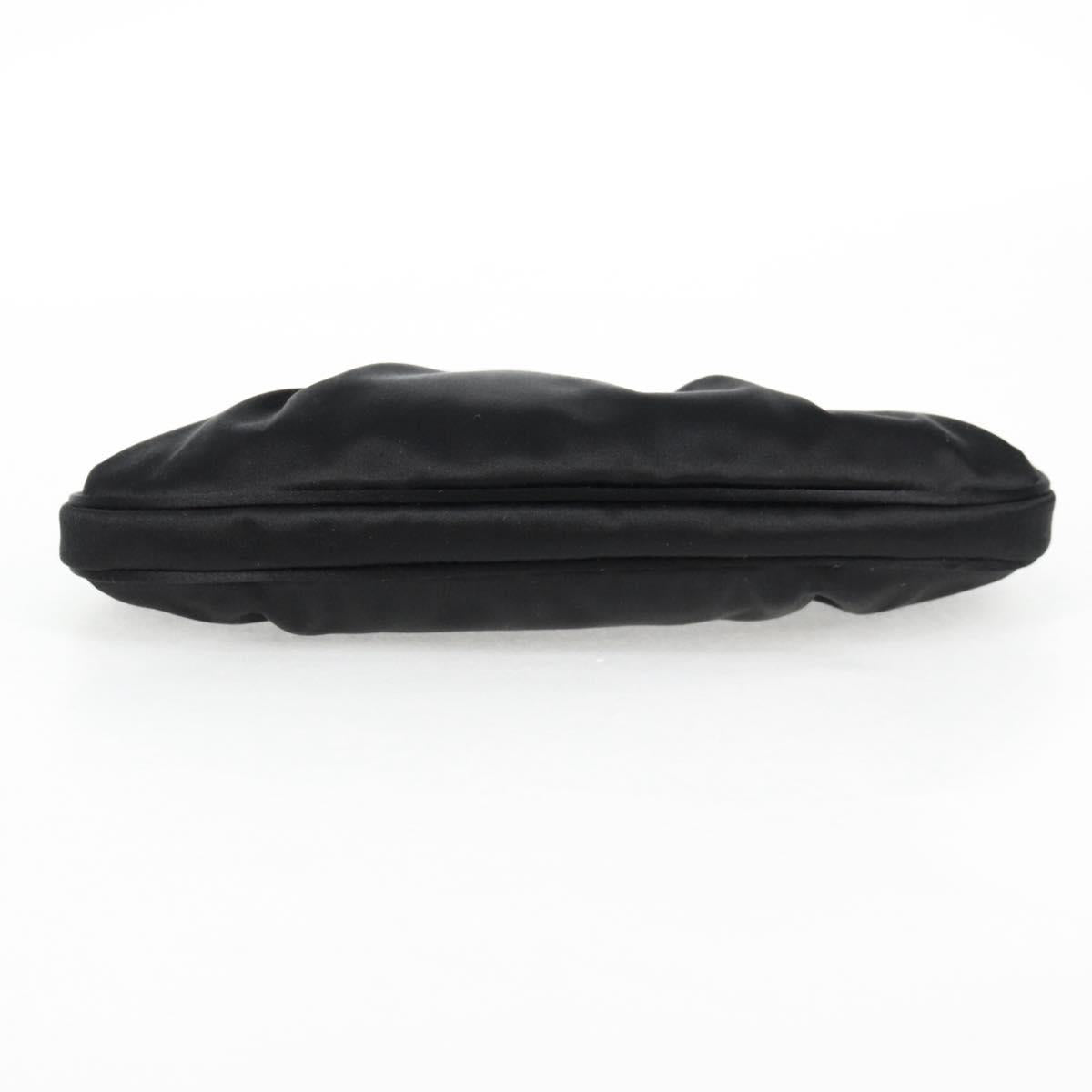 Salvatore Ferragamo Hand Bag Satin Black Auth 118774V