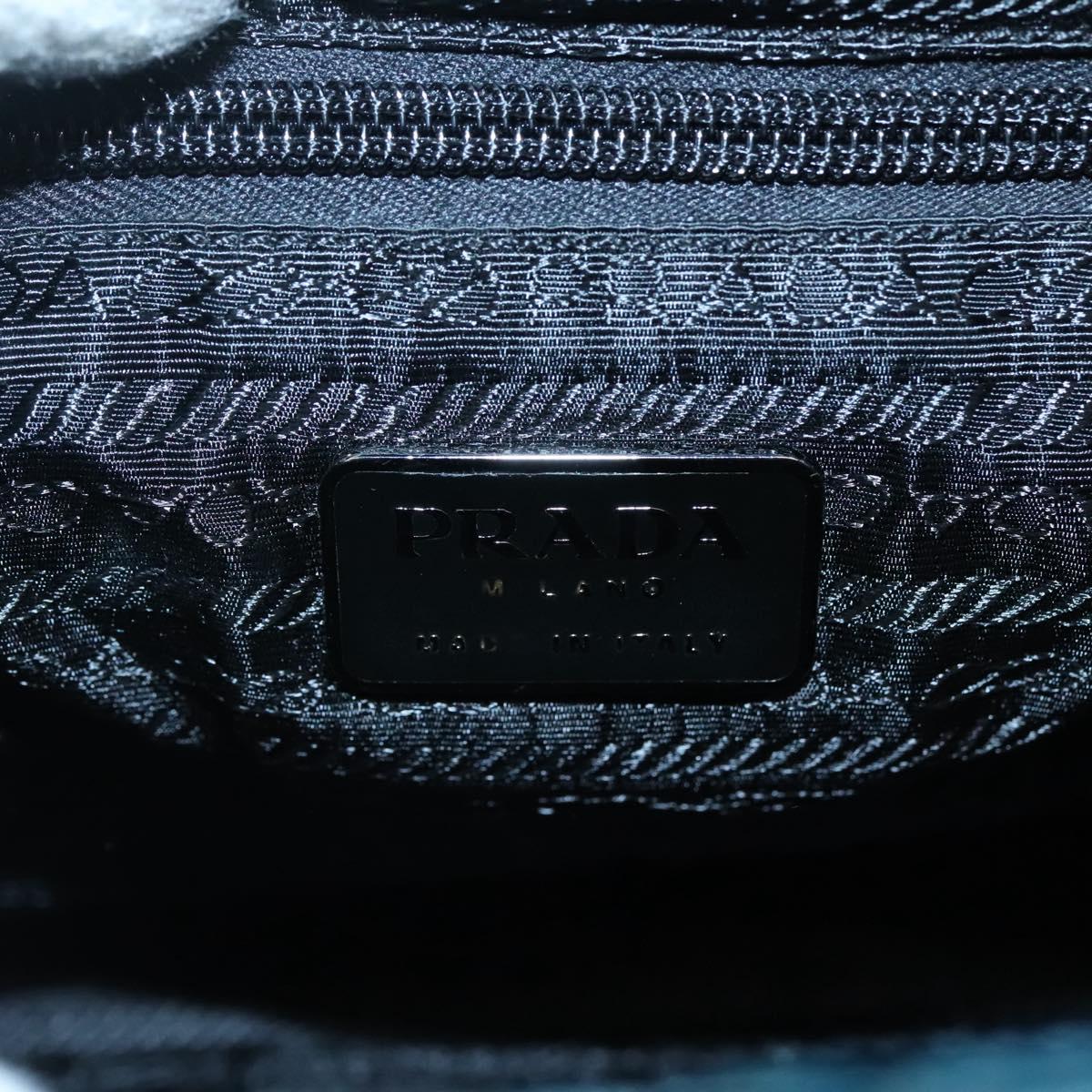 PRADA Tote Bag Velor Navy Silver Auth 118778