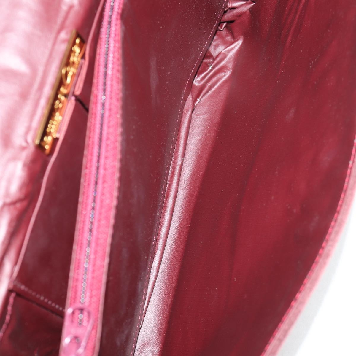CARTIER Chain Shoulder Bag Suede Leather Red Gold Auth 118790V