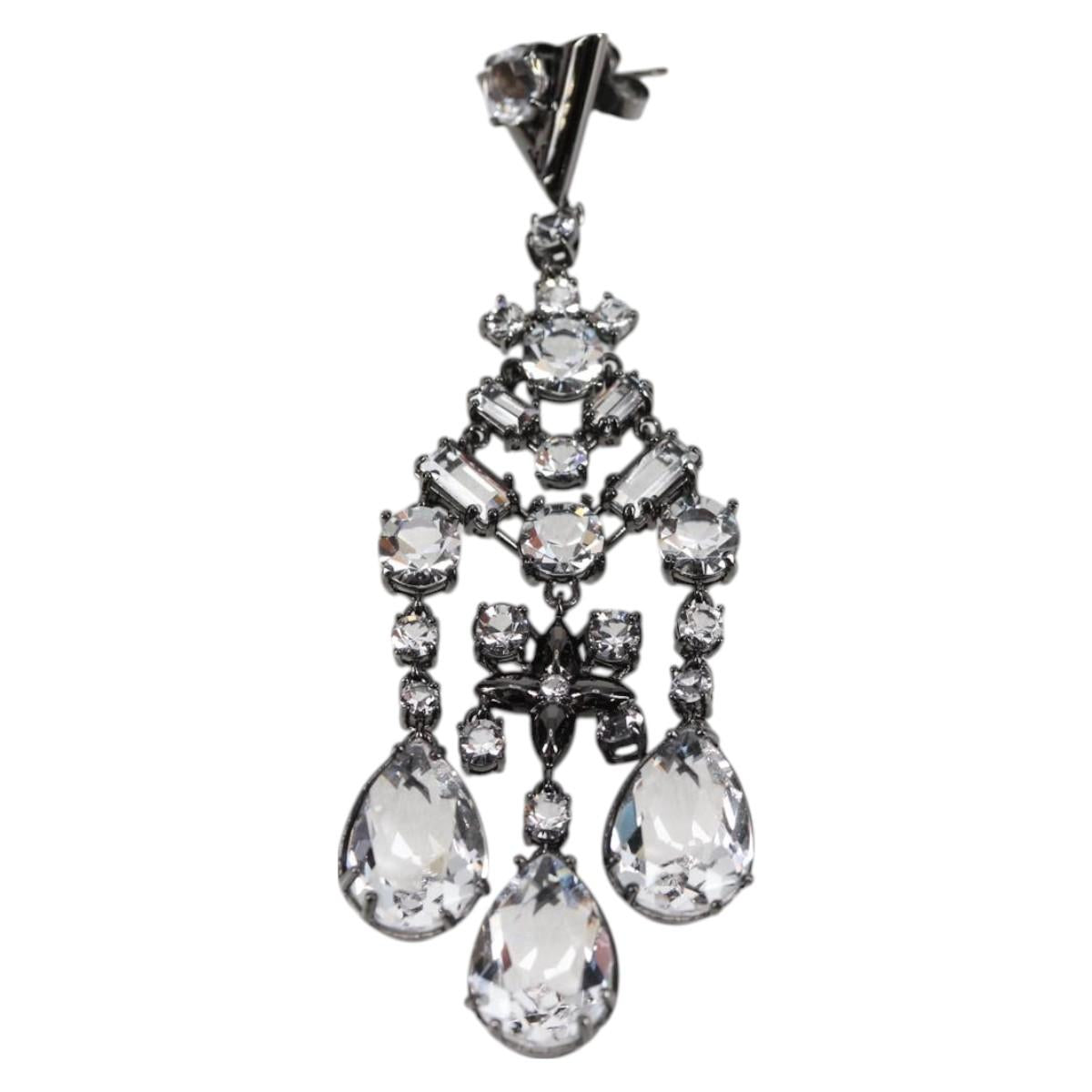 LOUIS VUITTON Pierce LV Chandelier Metal Silver Tone M02180 LV Auth 118796SM