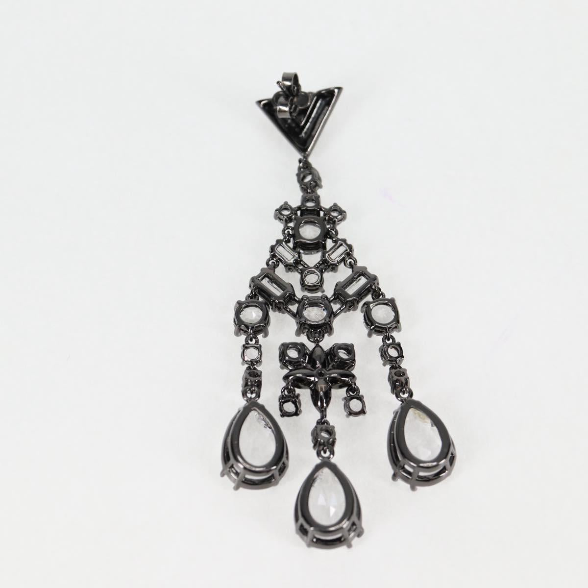 LOUIS VUITTON Pierce LV Chandelier Metal Silver Tone M02180 LV Auth 118796SM
