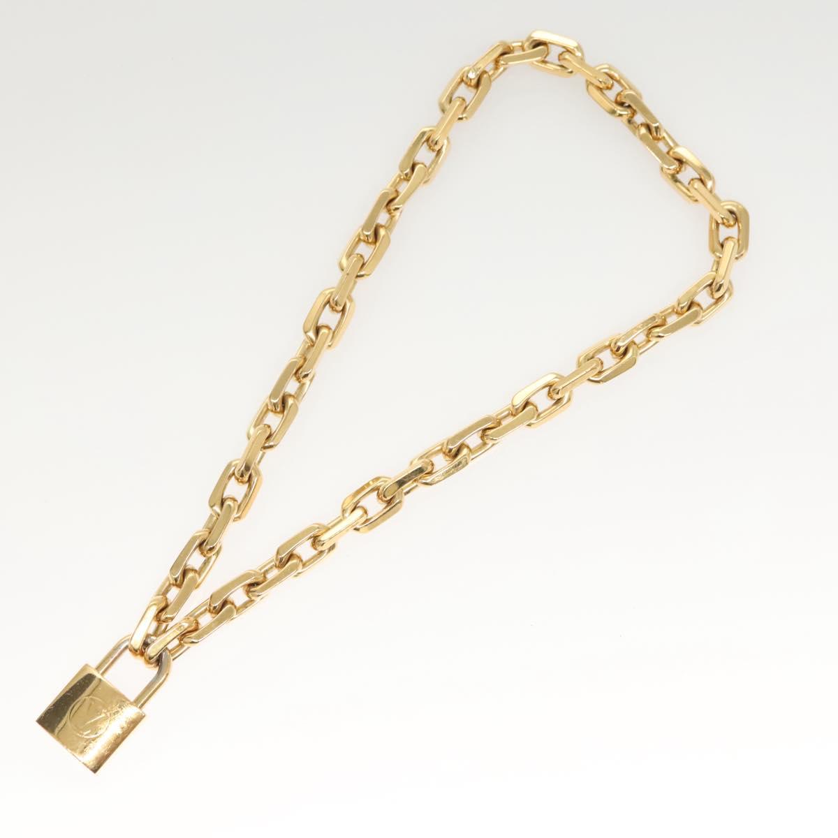 LOUIS VUITTON Necklace LV Edge Chain Cadena GP Necklace Gold MP2993 Auth 118806