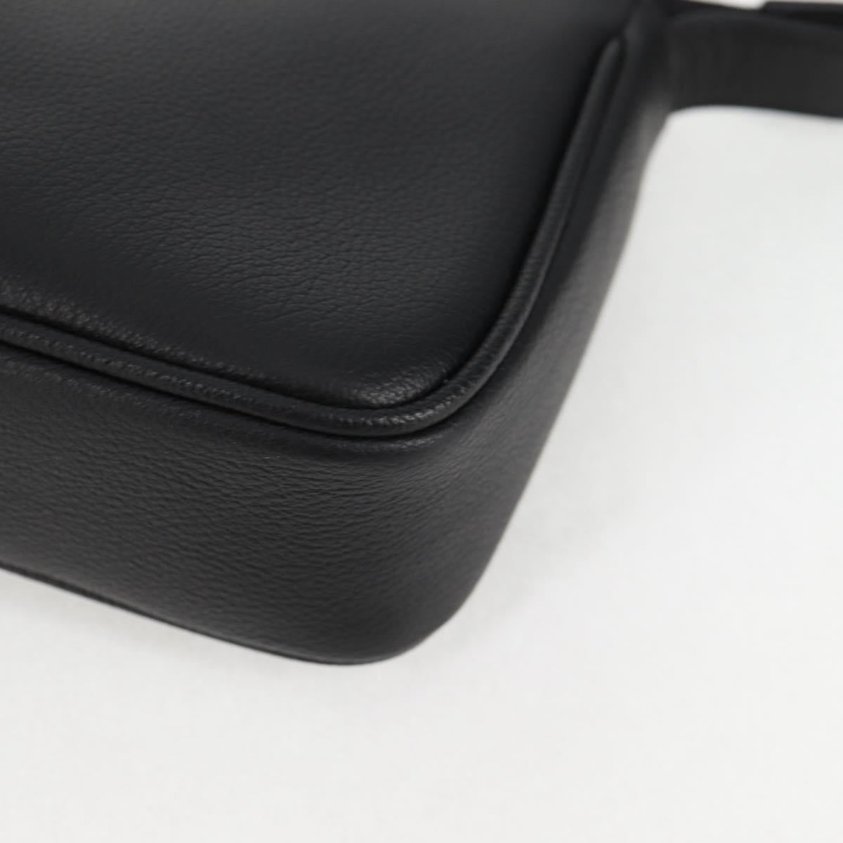 VERSACE Shoulder Bag Leather Black Gold Auth 118811V