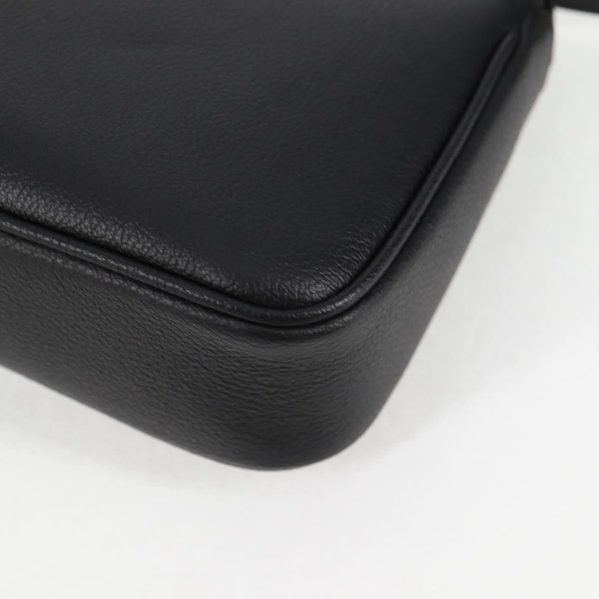 VERSACE Shoulder Bag Leather Black Gold Auth 118811V
