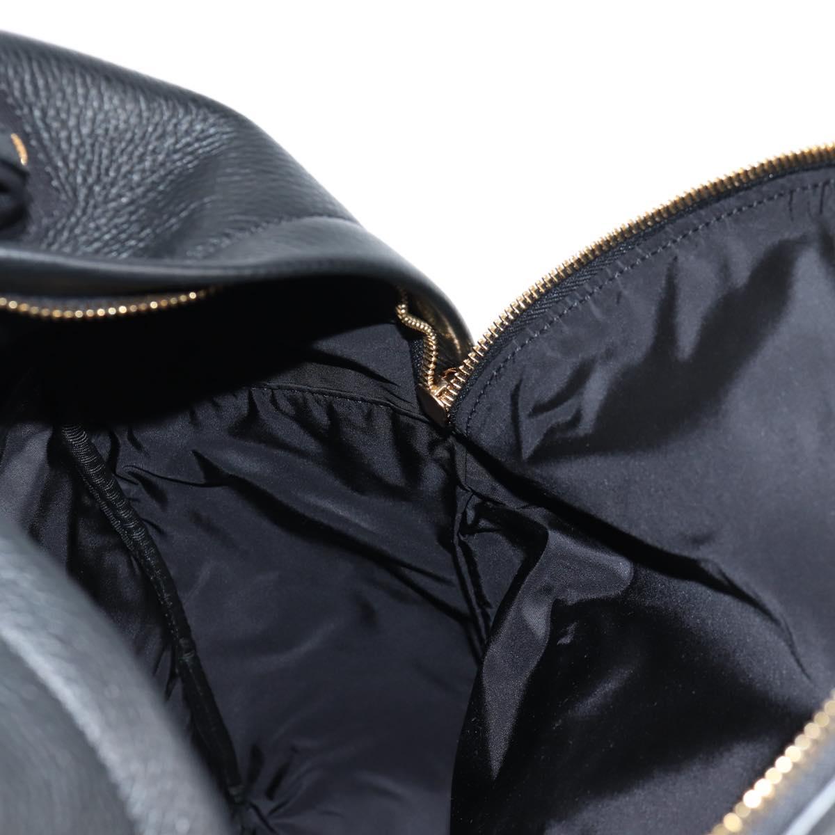 VERSACE Backpack Leather Black Gold Auth 118813M