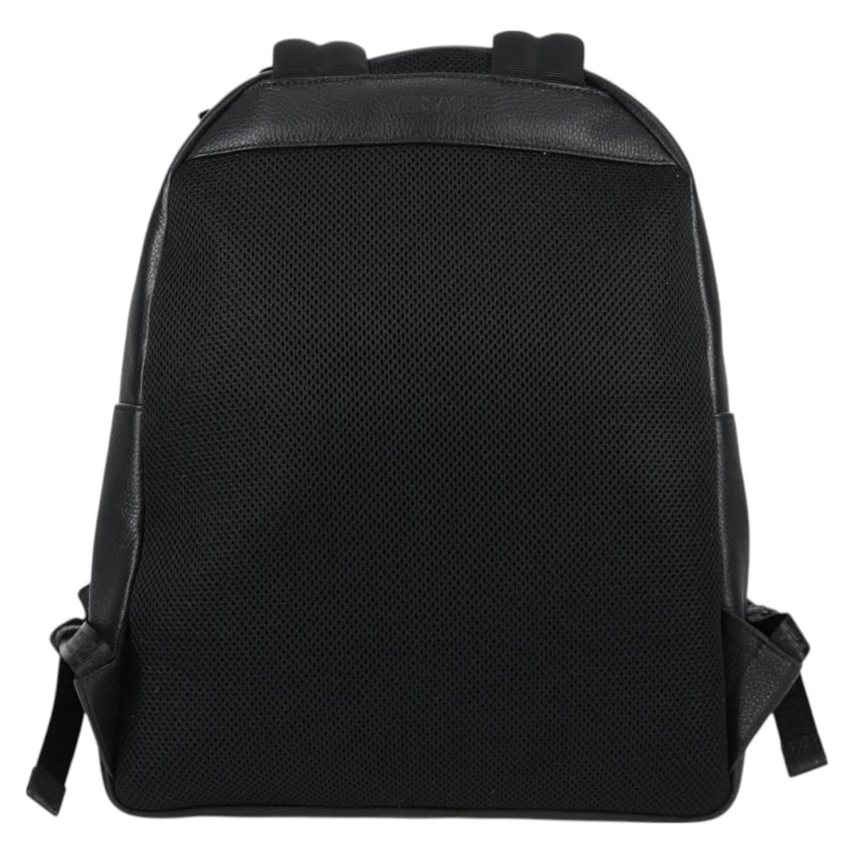VERSACE Backpack Leather Black Gold Auth 118813M