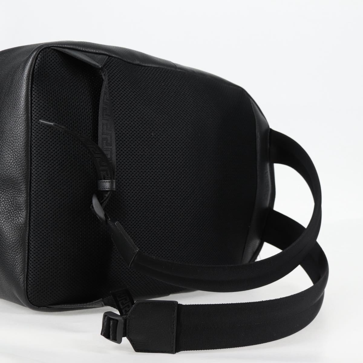 VERSACE Backpack Leather Black Gold Auth 118813M
