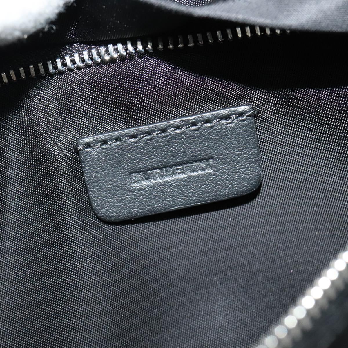 BURBERRY Pouch Nylon Black Silver Auth 118845