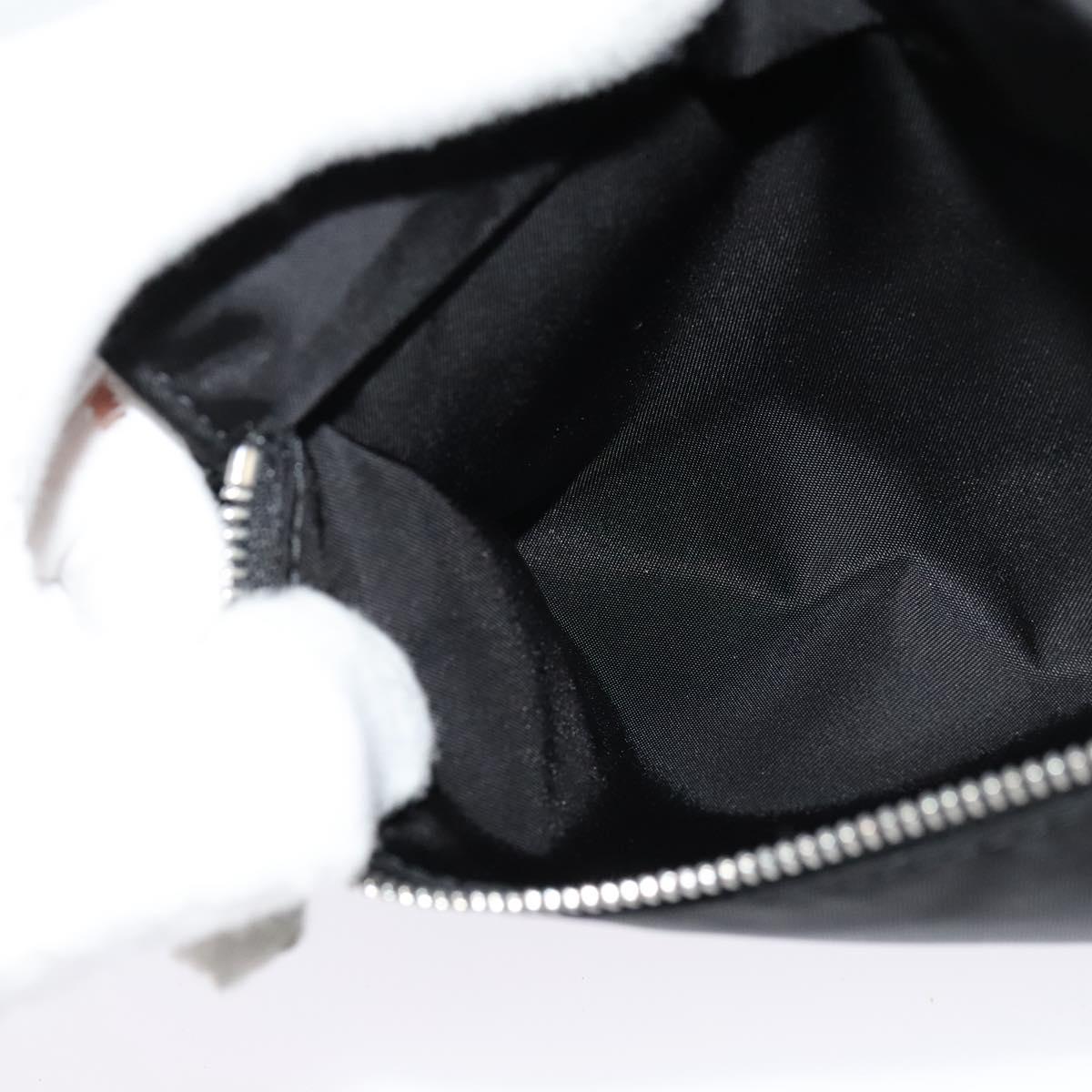 BURBERRY Pouch Nylon Black Silver Auth 118845