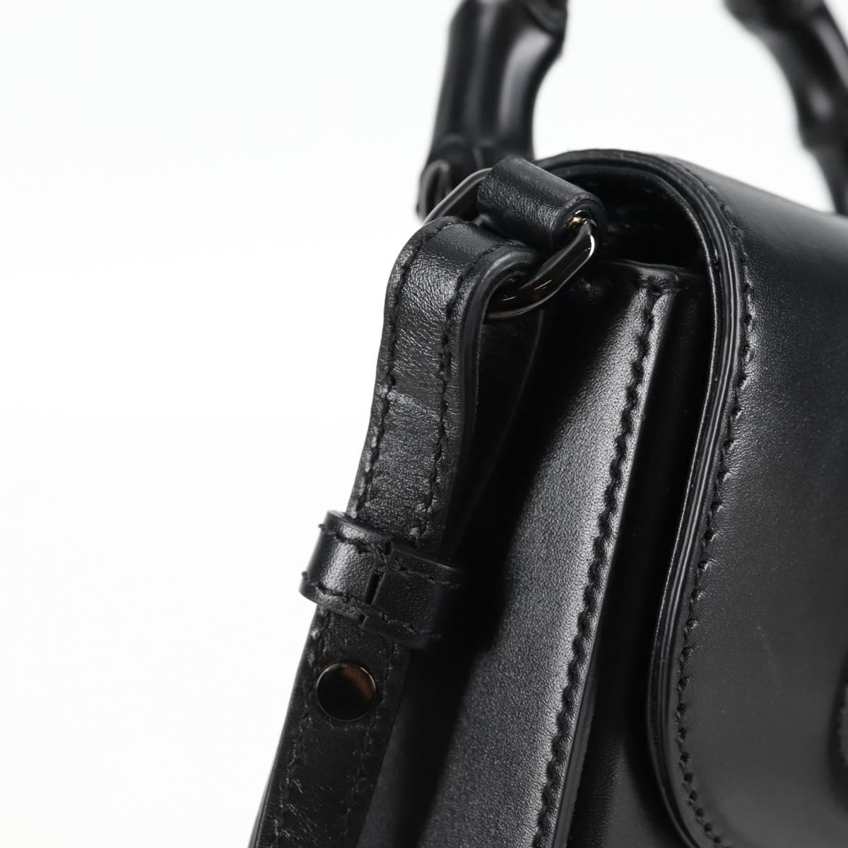 GUCCI Hand Bag Leather 2way Black 702106 Auth 118849M