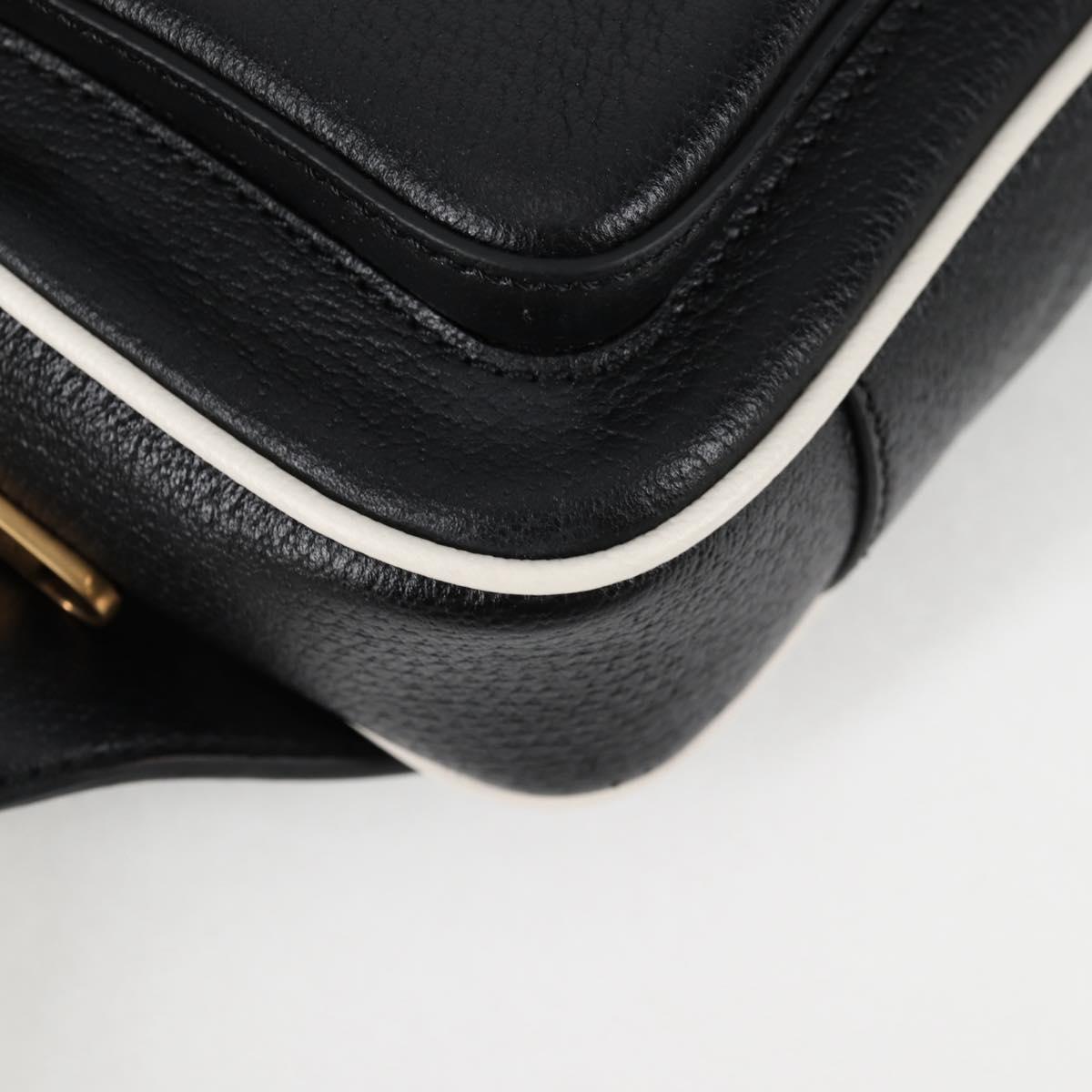 GUCCI Adidas Waist bag Leather Black Gold 722141 Auth 118851M