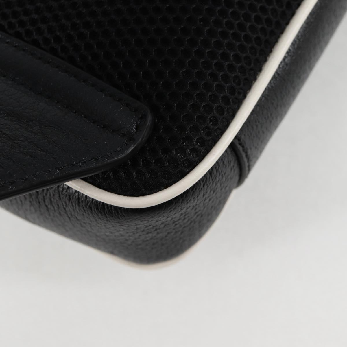 GUCCI Adidas Waist bag Leather Black Gold 722141 Auth 118851M