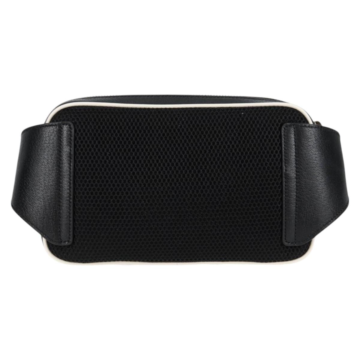 GUCCI Adidas Waist bag Leather Black Gold 722141 Auth 118851M