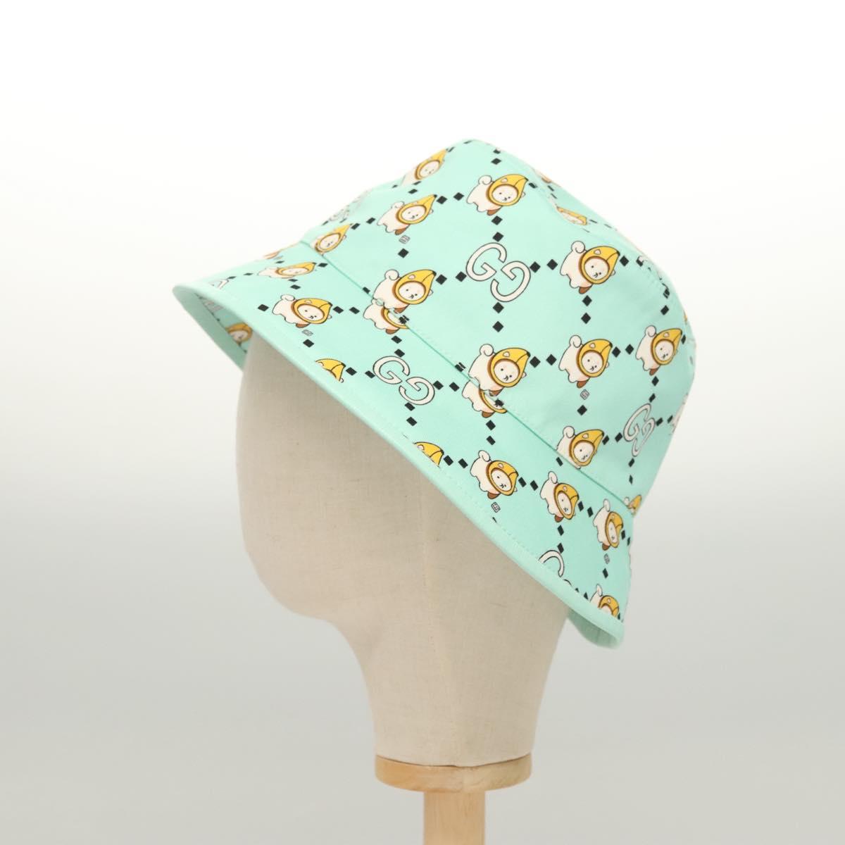 GUCCI Cap Canvas M Light Green 736960 Auth 118855M