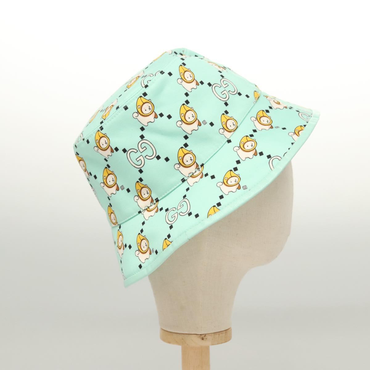 GUCCI Cap Canvas M Light Green 736960 Auth 118855M