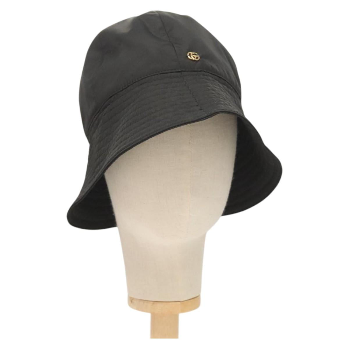 GUCCI Cap Nylon L Black 729470 Auth 118857M