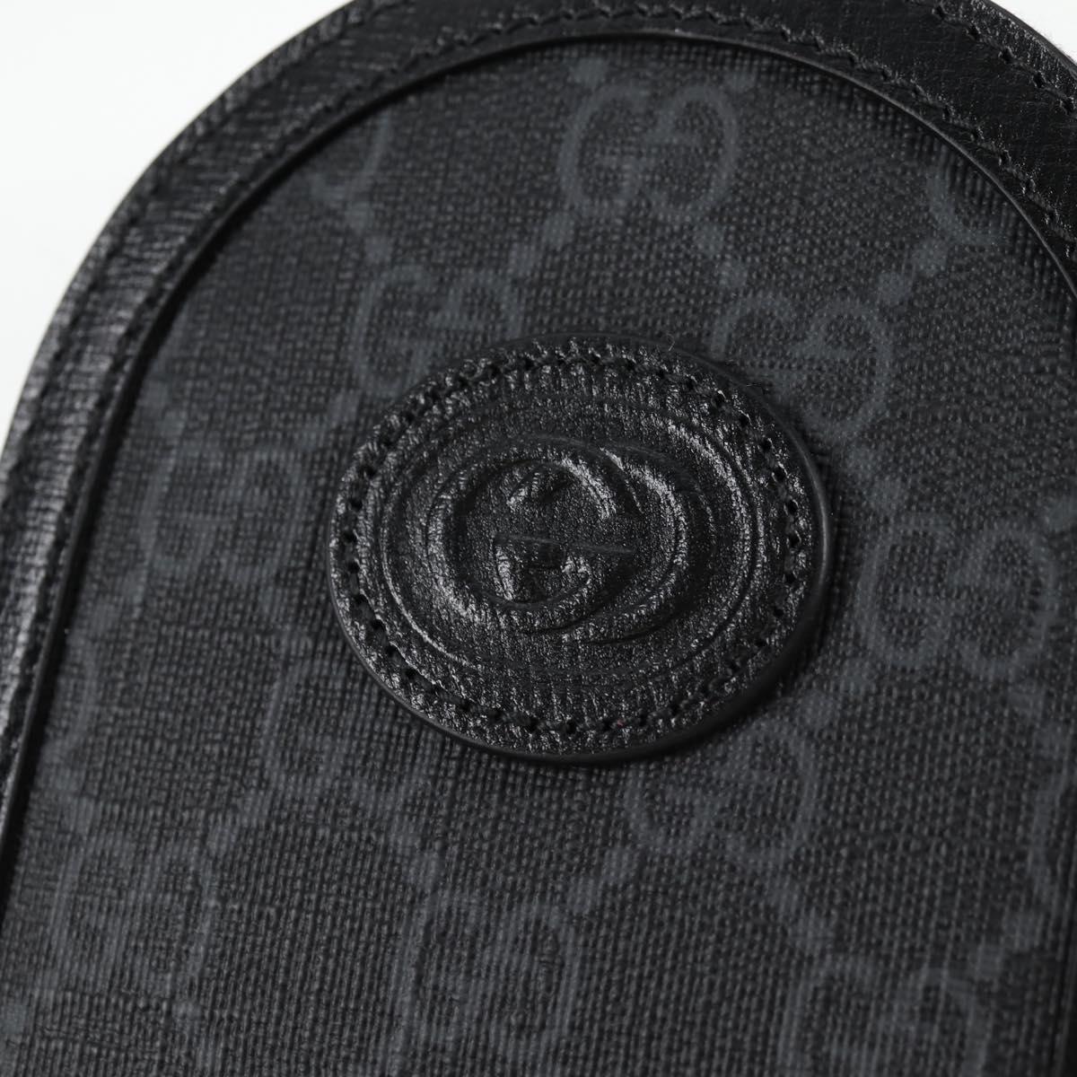 GUCCI GG Supreme Shoulder Bag PVC Black Silver Auth 118863M