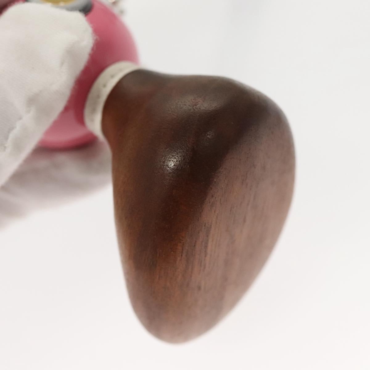 PRADA Key Holder metal Pink Auth 118867M